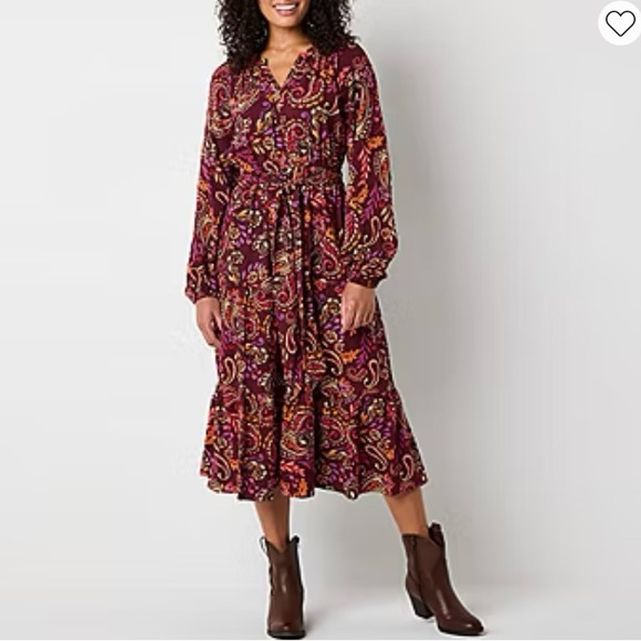 St Johns Bay NWT Lightweight Paisley Bohemian Print Dress - Picture 1 of 15